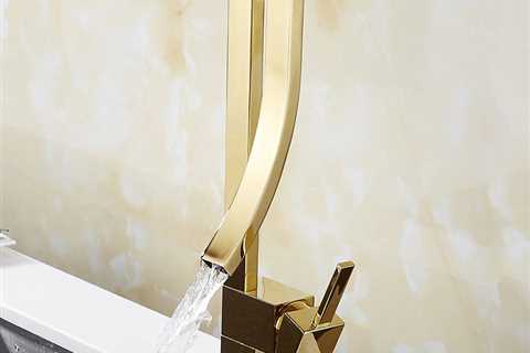 Slim Golden Bathroom Basin Faucet