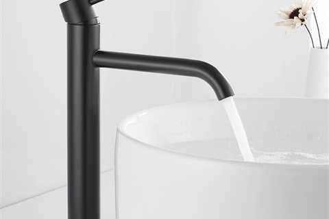 Round Single Lever Washbasin Mixer with High Spout for Countertop Sinks