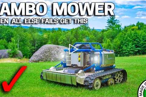 Remote Control TANK also Mows Grass Surprisingly Well - TRAC MOW from ITALY