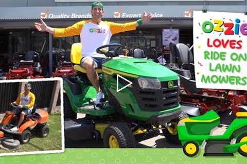 Lawn Mowers For Kids | Learn About Ride On Lawn Tractor, Zero Turn, Front Cutter like Blippi