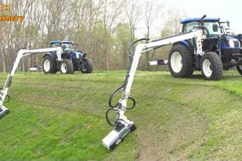 Most Satisfying Modern Technology, Cutting Grass On Roadside Machine
