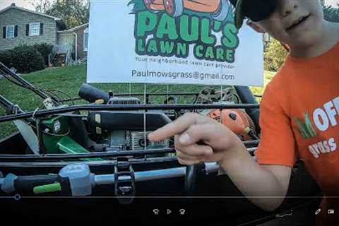 Paul (9 years old) lawn care setup