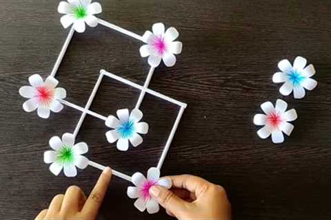 3 Quick and Easy Paper Wall Hanging Ideas | Paper Flower Wall & Cardboard Reuse | White Paper..