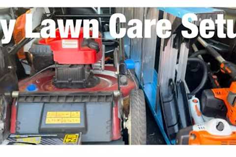 Lawn Equipment Set Up | SUV lawn care set up