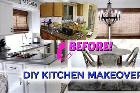 DIY KITCHEN MAKEOVER ON A BUDGET! PAINTING KITCHEN CABINETS! DIY MODERN FARMHOUSE KITCHEN UPDATES!