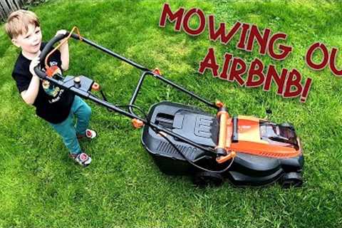 Mowing our AirBNB in Iceland! Lawn Mowers for Kids | Learning Yard Work with Kids | Lawnmower Boy 28