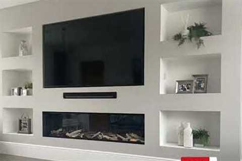 41- Wonderful gypsum board TV wall units/Ideas 2023