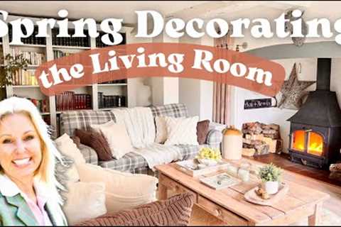 SPRING LIVING ROOM DECORATE WITH ME 2023 || COZY RUSTIC NEUTRAL STYLING IDEAS