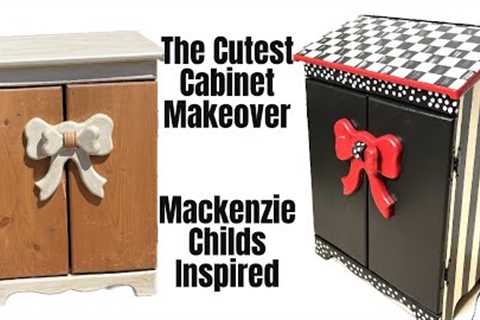 The Cutest Cabinet Makeover || Mackenzie Childs Inspired Furniture || Home Decor 2023