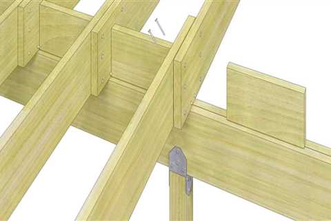 How much space should be left between joists during deck construction?