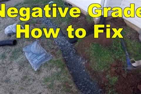 How to Solve NEGATIVE GRADE Drainage Problem at Your Home, Easy French Drain DIY