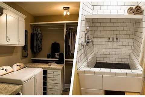 75 Linoleum Floor Laundry Room With White Cabinets Design Ideas You''ll Love ☆