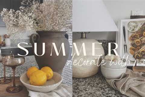 Summer Decorate With Me 2023 || Kitchen & Dining || Minimal Summer Touches