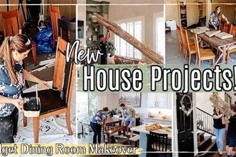 NEW HOUSE PROJECTS 2023 :: Dining Room Makeover on a $0 Budget!! Thrifted Furniture Flip