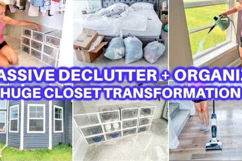 EXTREME CLEAN WITH ME DECLUTTER ORGANIZE | CLEANING MOTIVATION | CLOSET DECLUTTER + TRANSFORMATION