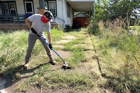 He couldn''t RECLAIM his UNKEPT lawn with the tools he had