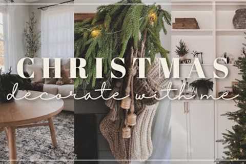 Christmas Living Room Makeover + Decorate With Me 2023 | Holiday Decorating Ideas | Shelf Styling