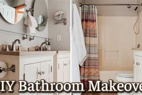 DIY BATHROOM MAKEOVER ON A BUDGET | PAINTING AN OLD BATHTUB & SHOWER | BUDGET FRIENDLY HOUSE..