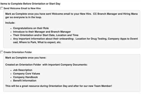 Example of New Hire SOP