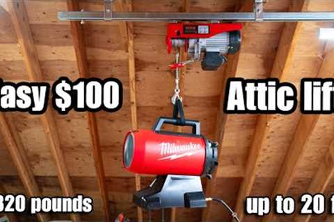 $100 DIY Garage Attic Lift/Elevator DOUBLED my storage space