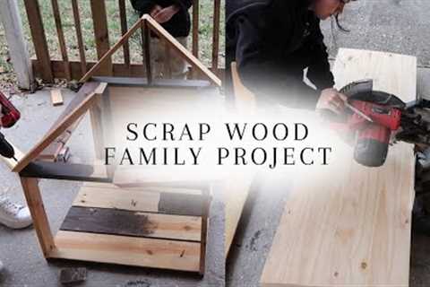 Scrap wood DIY ! Quick DIY dog house !  Family project!