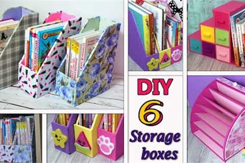 6 diy simple organizers and boxesfor storage from cardboard//handmade craft