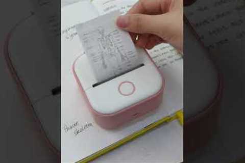 Take notes with a mini printer that doesn’t use ink!📚#study #studywithme #studyvlog #phomemo #fyp