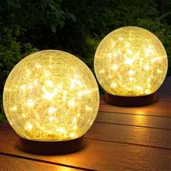 2-Pack Garden Solar Lights Review: Glowing Cracked Glass Wonders