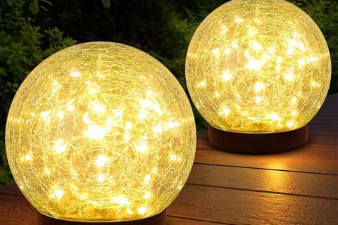 2-Pack Garden Solar Lights Review: Glowing Cracked Glass Wonders