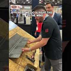 Testing IKO shingle wind strength 😅 #tool #contractor #diy #roofing